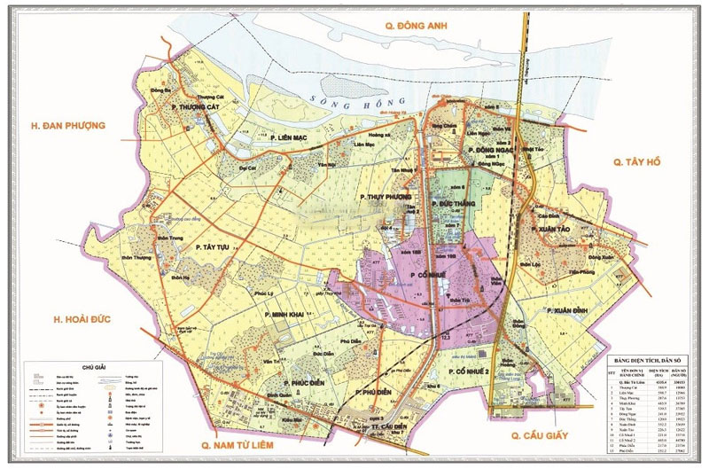 Bản đồ quận Bắc Từ Liêm, Hà Nội