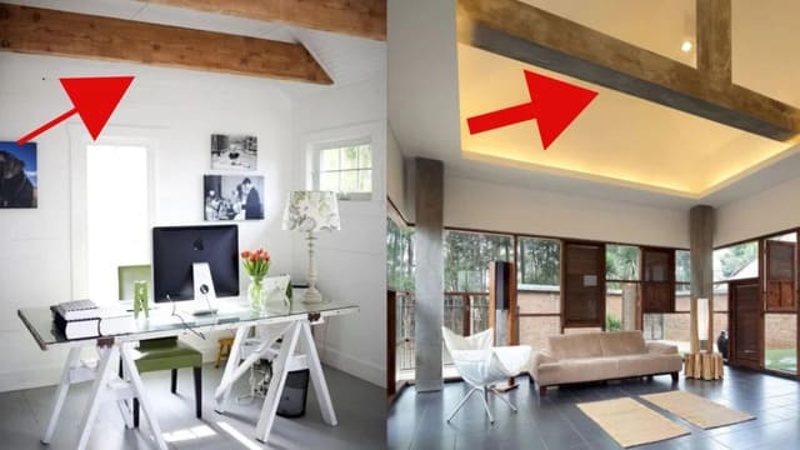 Hạn chế đặt bàn làm việc dưới xà ngang ảnh hưởng không tốt đến công việc